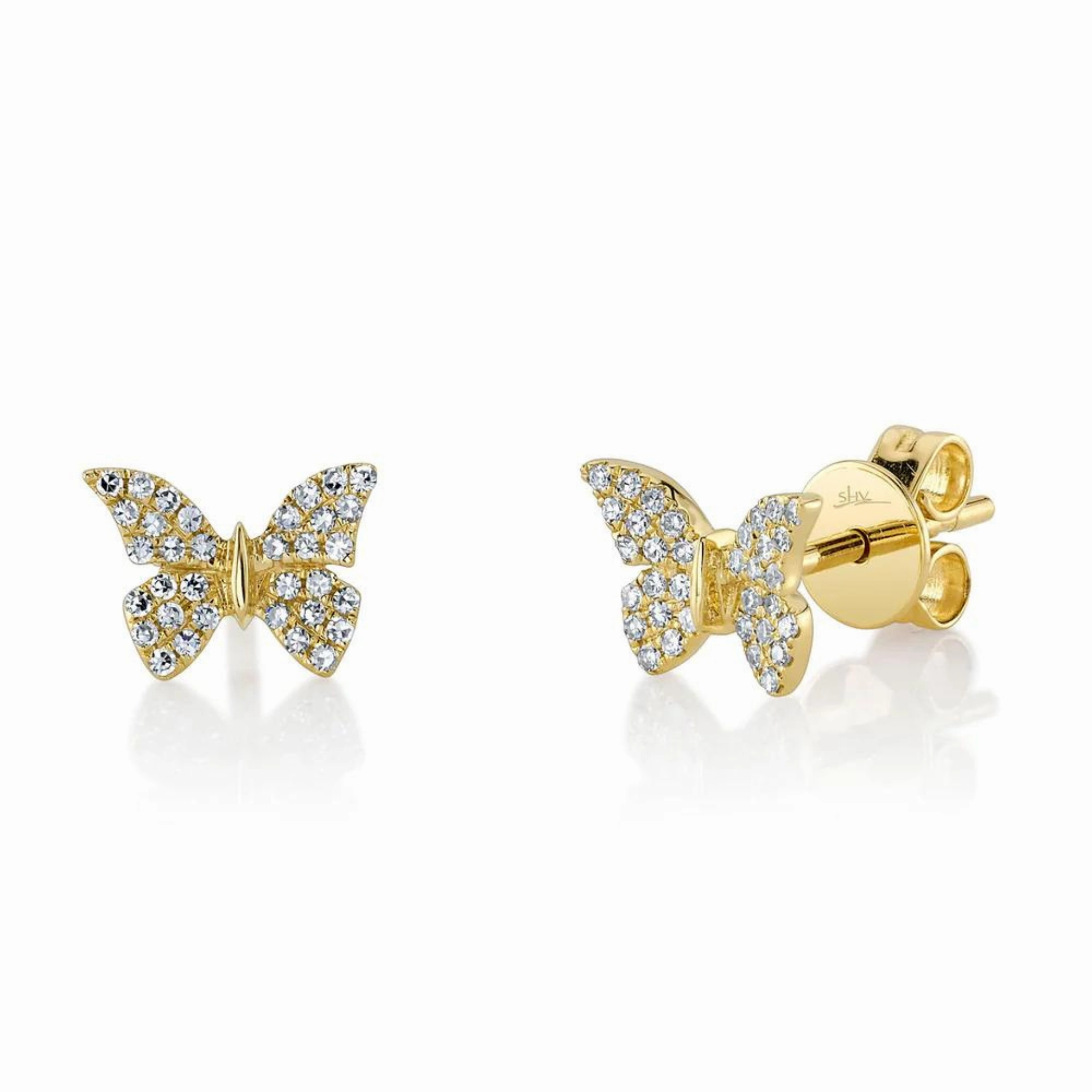 Classic Decoration DIAMOND BUTTERFLY STUD EARRING