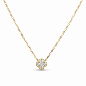 Formal Night Light Fit Diamond Clover Necklace