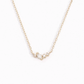 Corporate Style Fashion Focus Diamond Cluster Necklace - Estrella