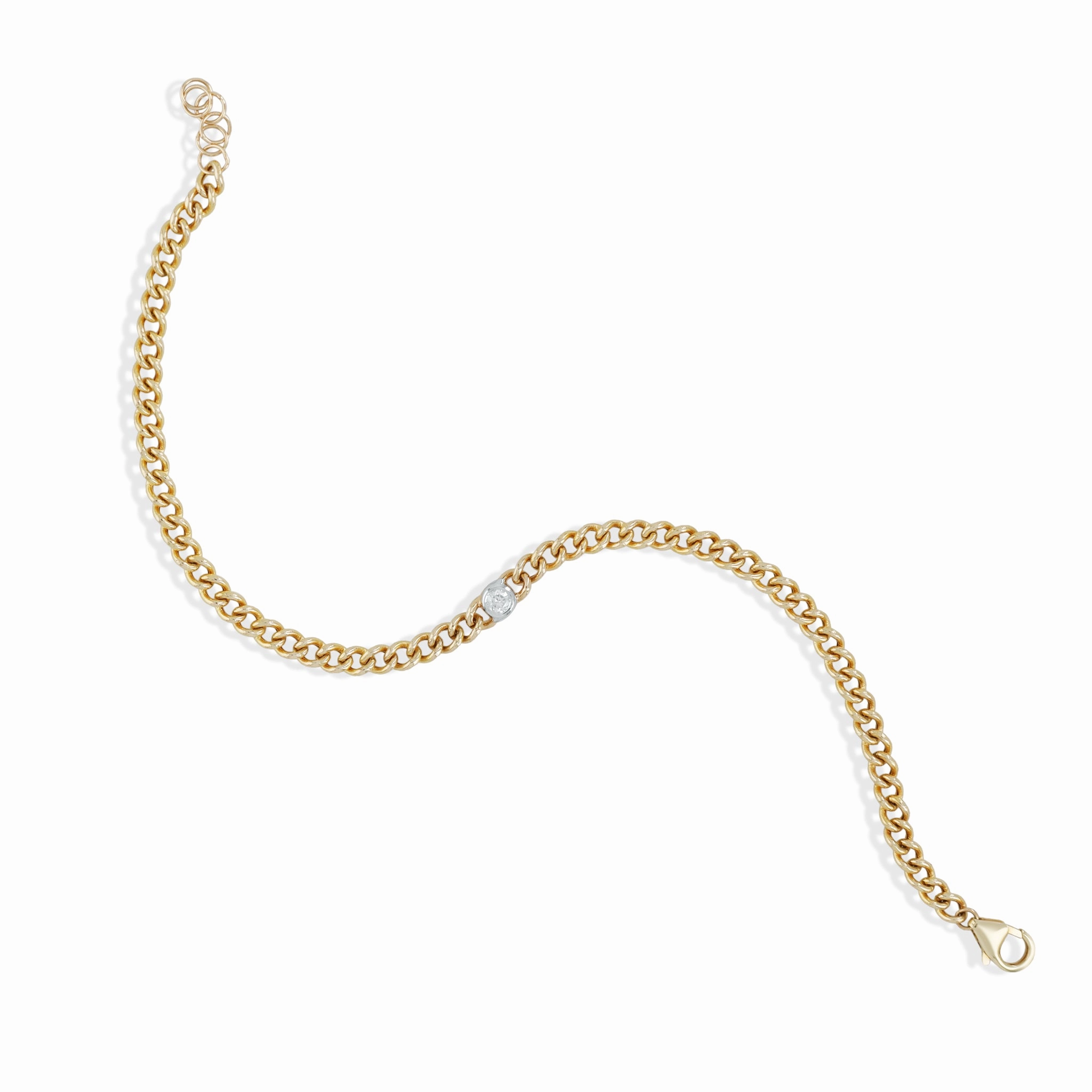 Timeless Pair Diamond Curb Chain Bracelet