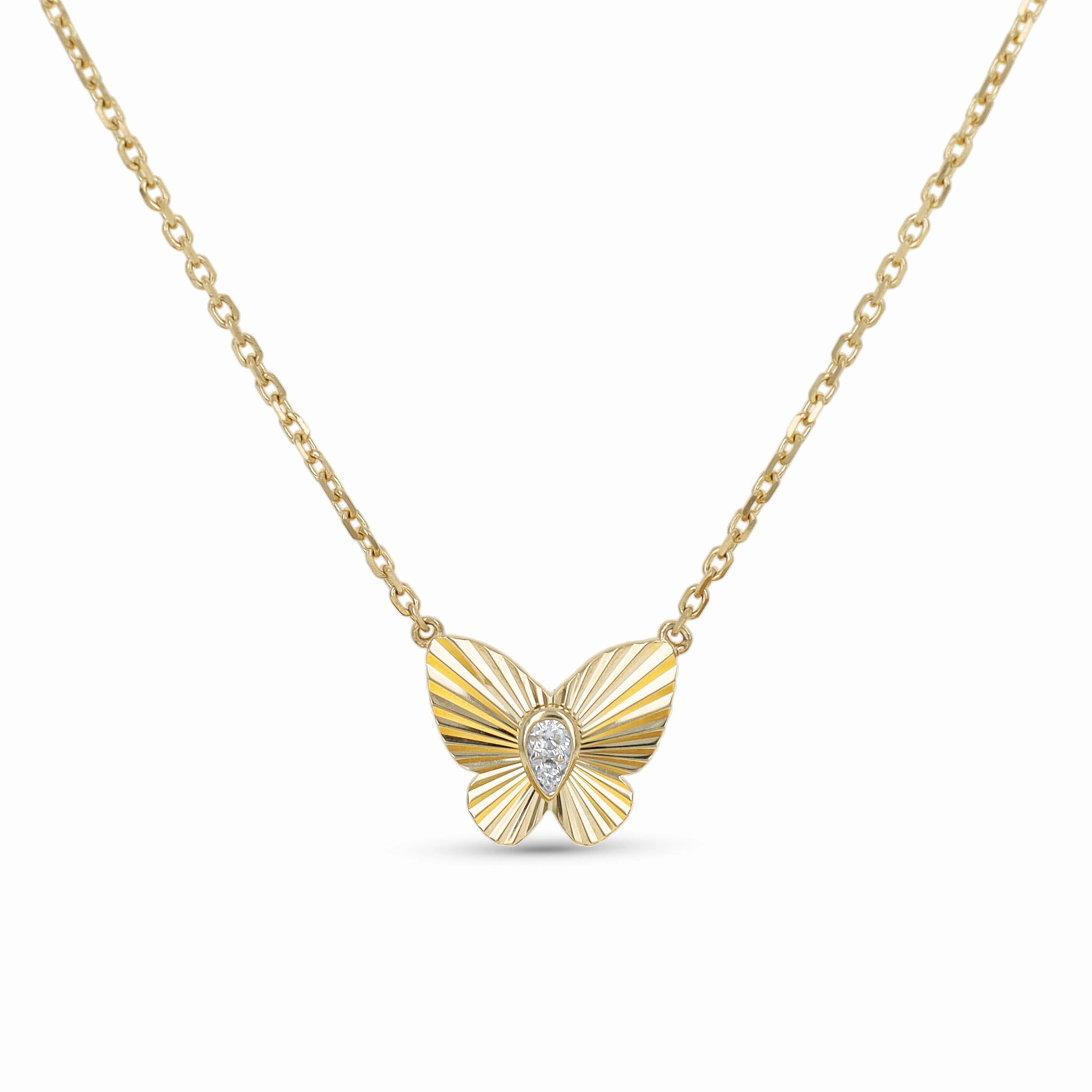 Diamond Cut Butterfly Necklace City Stroll