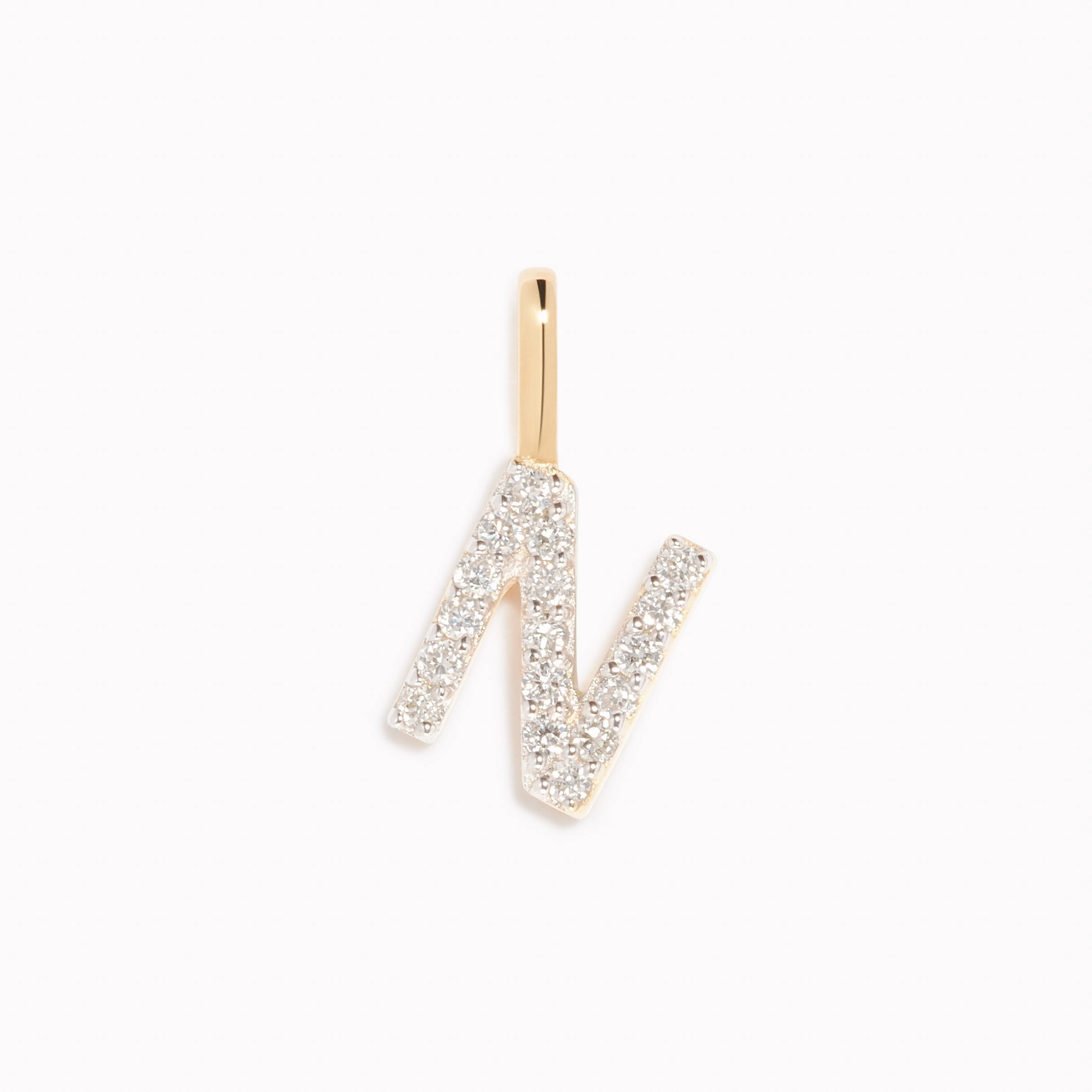 Diamond Initial Pendant 14k Gold - N Urban Style