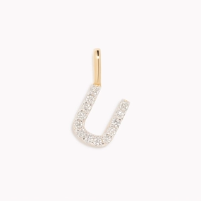 Diamond Initial Pendant 14k Gold - U Budget-Friendly Accessory