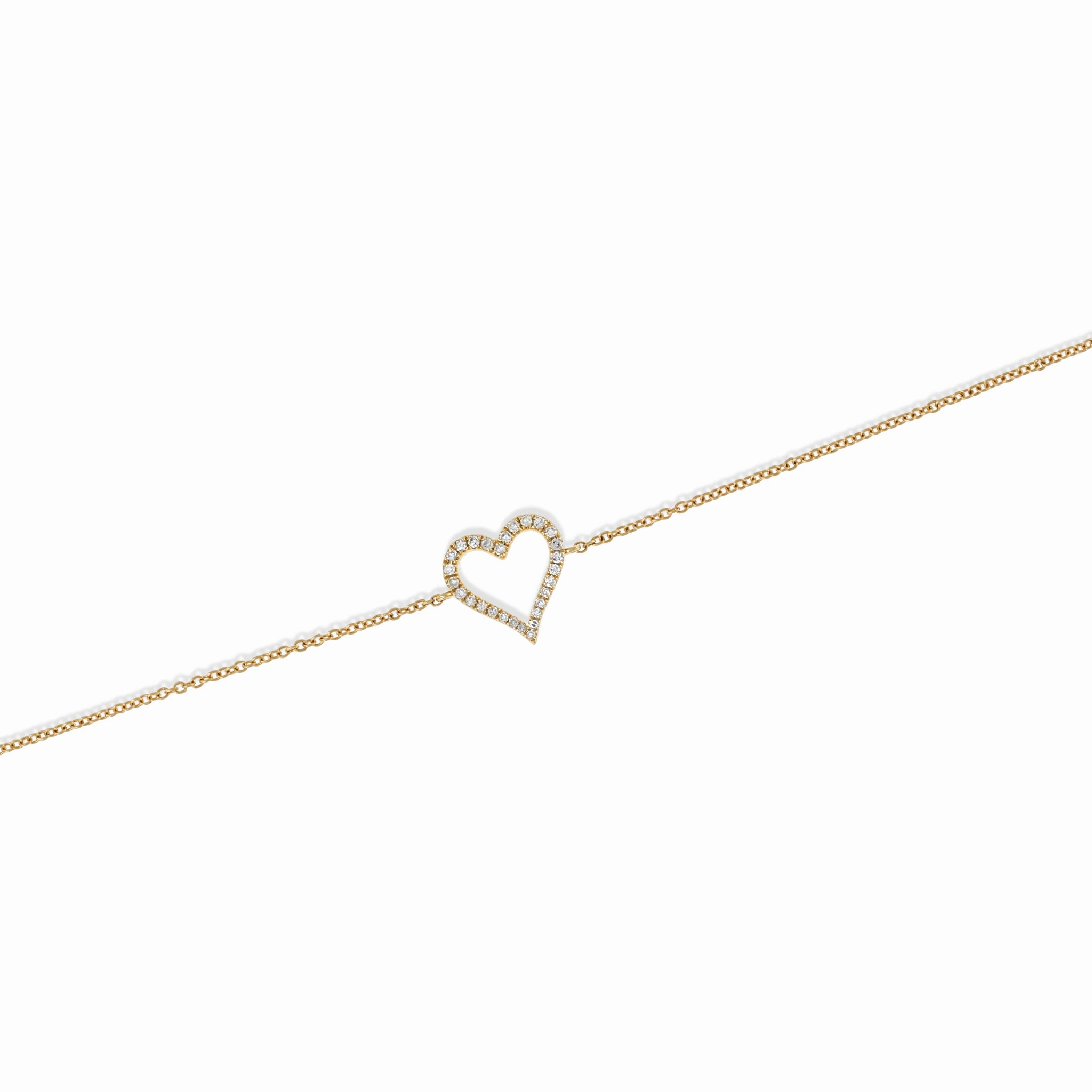 Diamond Open Heart Bracelet Shimmering Highlight