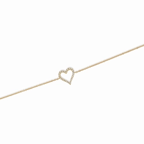 Diamond Open Heart Bracelet Shimmering Highlight