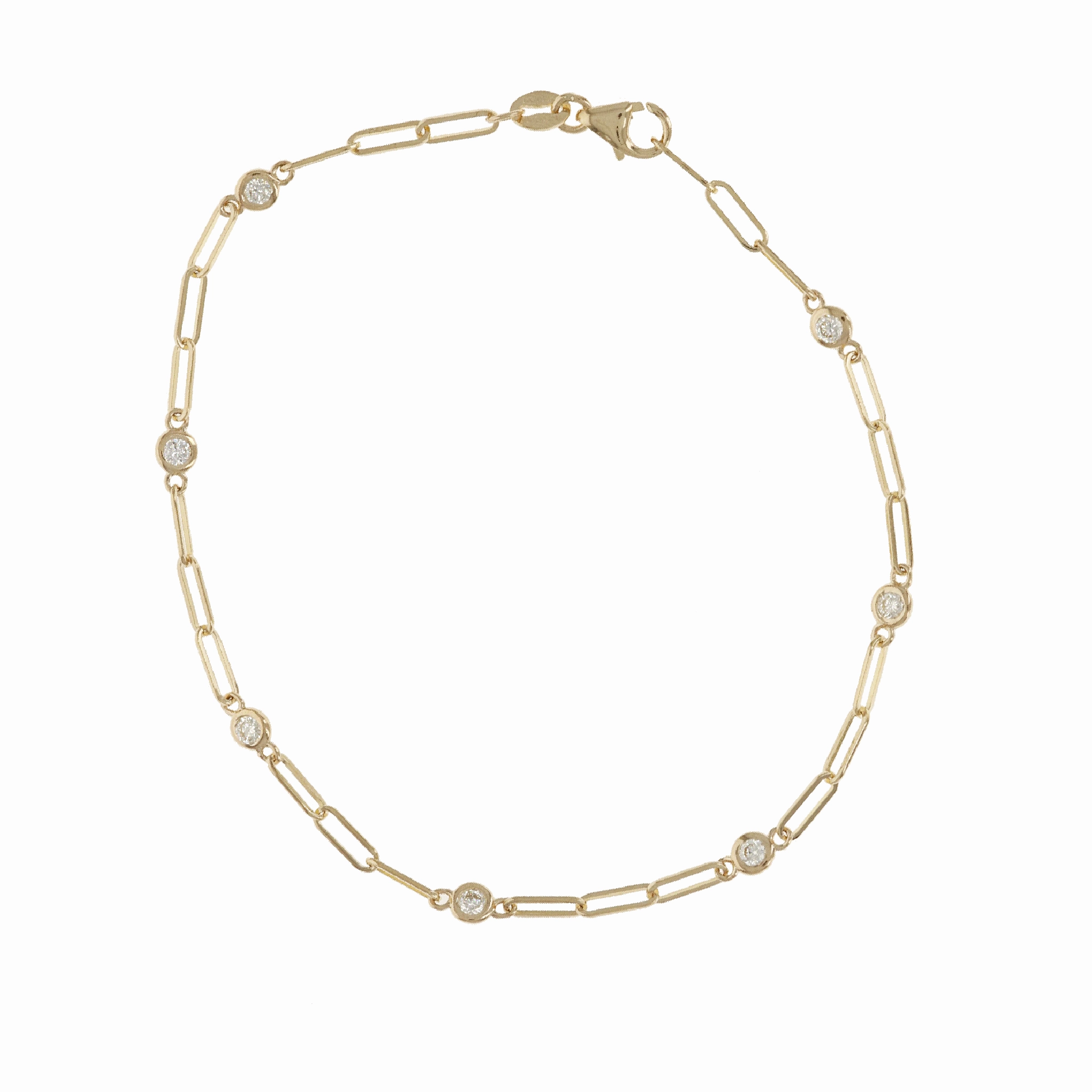 Diamond Paperclip Chain Bracelet Soft Focus Flat Lay