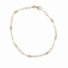 Diamond Paperclip Chain Bracelet Soft Focus Flat Lay