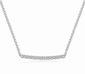 Diamond Row Necklace | S925 | Moissanite 18K White Gold Coiled Item Fresh Gift