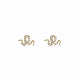 Fashionable Shine Diamond Snake Stud Earrings
