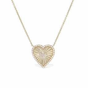 Diamond Starburst Heart Necklace Sparkling Piece Muted Style