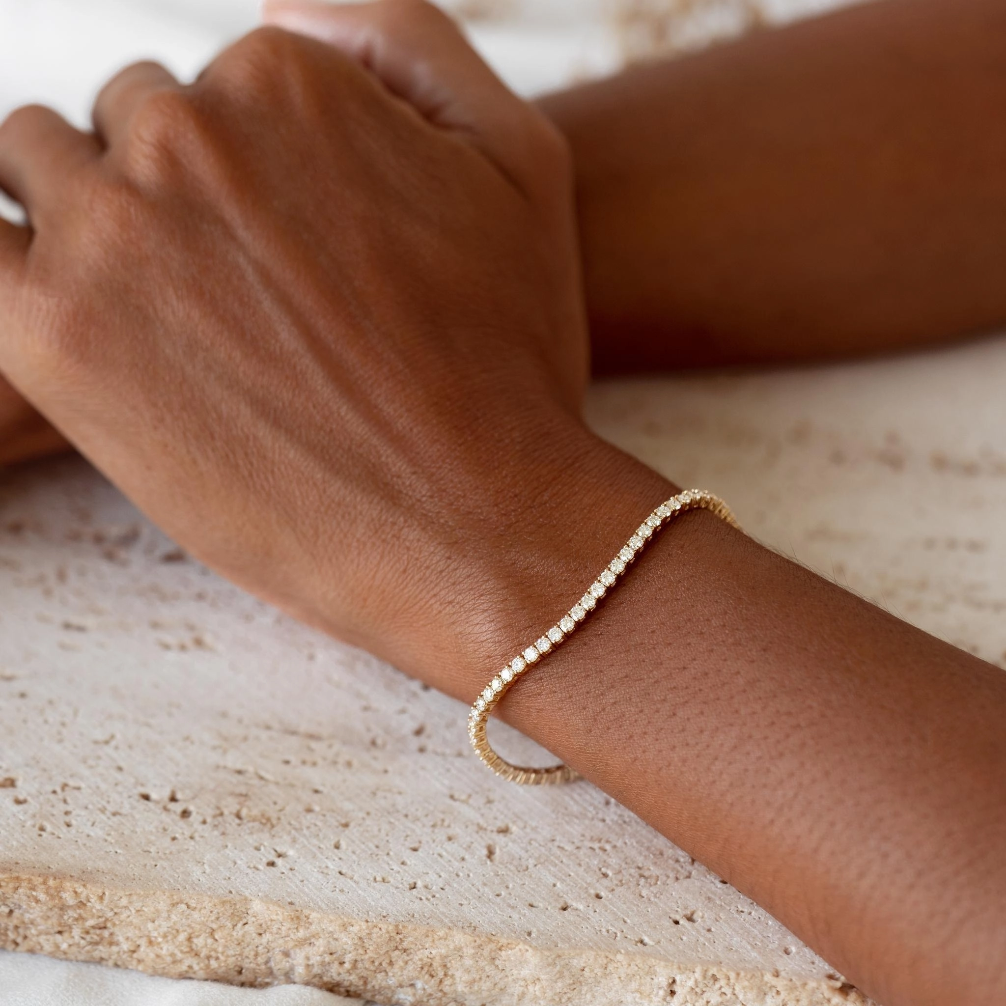 Diamond Tennis Bracelet 14k Yellow Gold (2.6 - 2.7 ct tw, 6.5 inches) Daily Wear Fashionable Touch