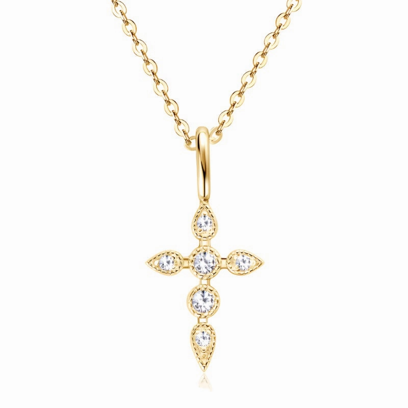 Delicate Cross Pendant Necklace | S925 | Moissanite Stunning Style Weekend Glam