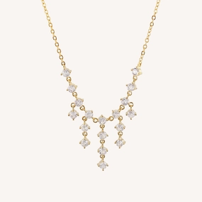 Luxury Adornment WATERFALL DIAMOND DROP NECKLACE