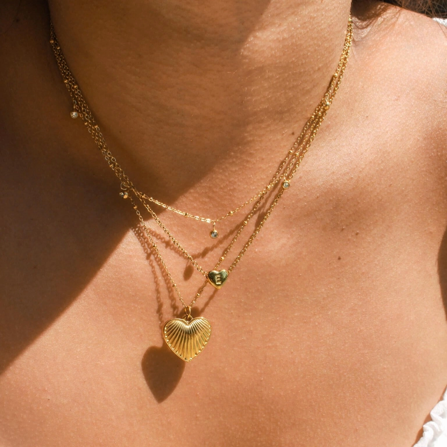 Comfortable Jewelry Bohemian Accent MINI INITIAL HEART BEAD NECKLACE