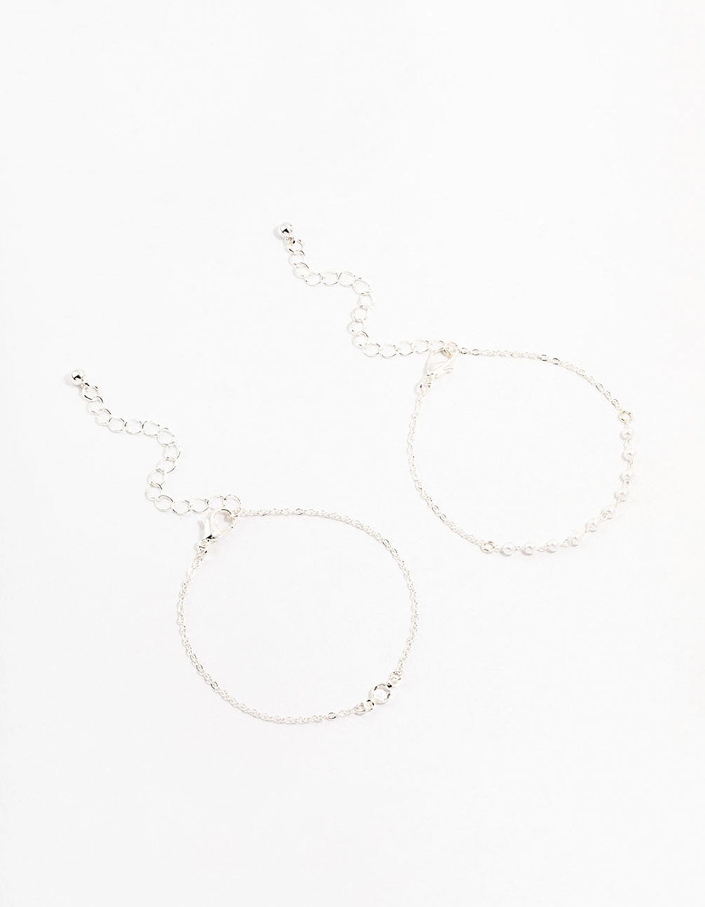 Silver Pearl Station & Diamante Bracelets 2-Pack Festive Outfit Elegant Detailing