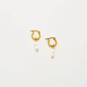 Double Pearl Hoop Earrings Flawless Sparkle