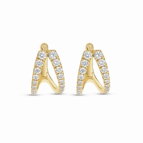 Split Diamond Hoop Earrings Sophisticated Gem Chic Form
