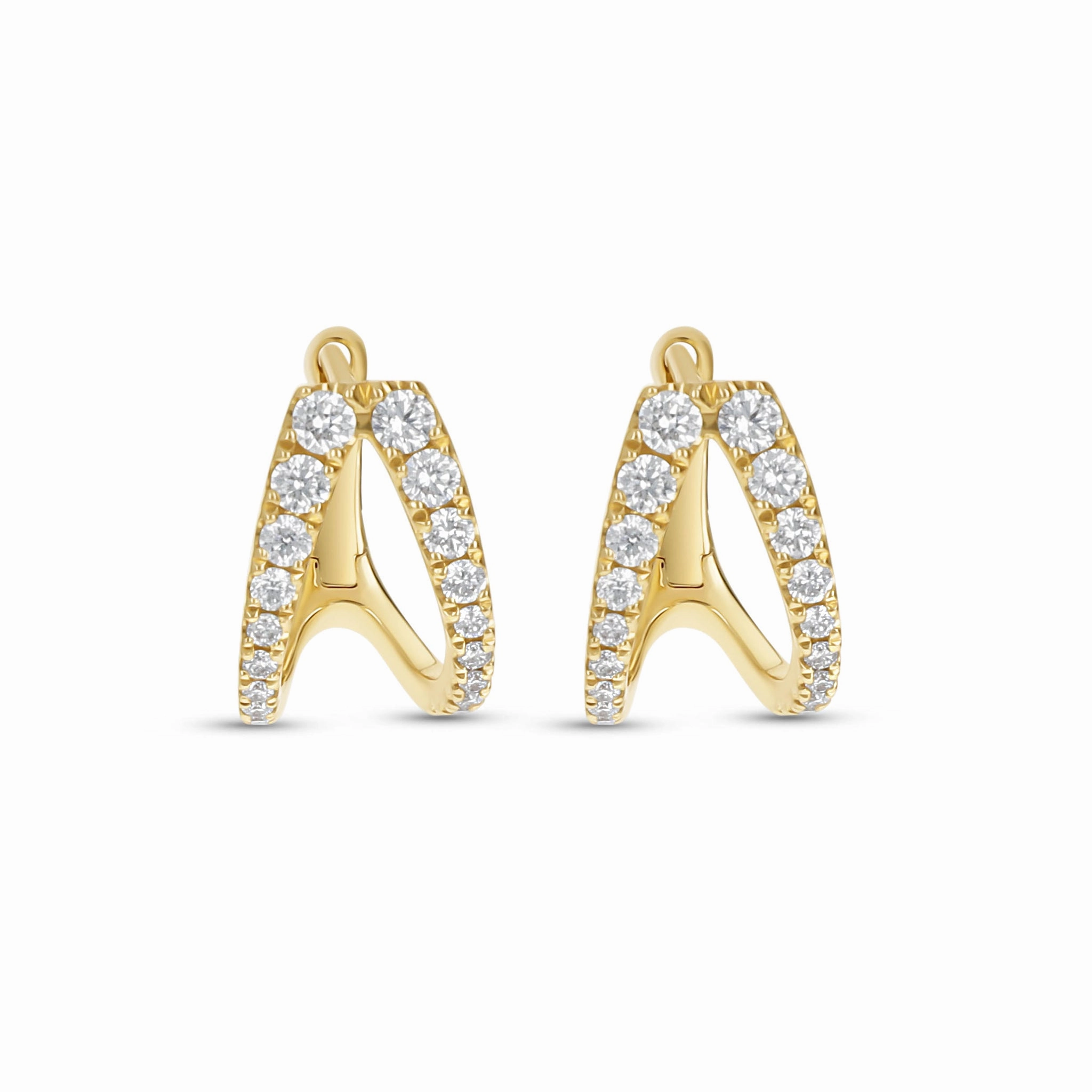 Split Diamond Hoop Earrings Sophisticated Gem Chic Form