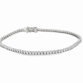 Impeccably Presented 14K White Gold Diamond Tennis Bracelet - 2.18 Carats