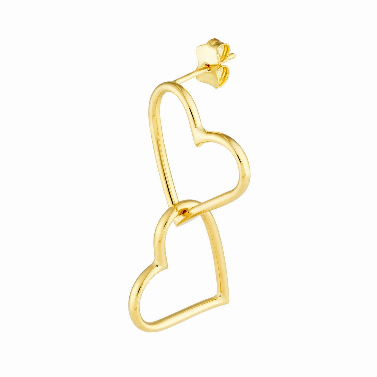 Shiny Must-Have Safe Embellishment Double Dangle Heart Earrings