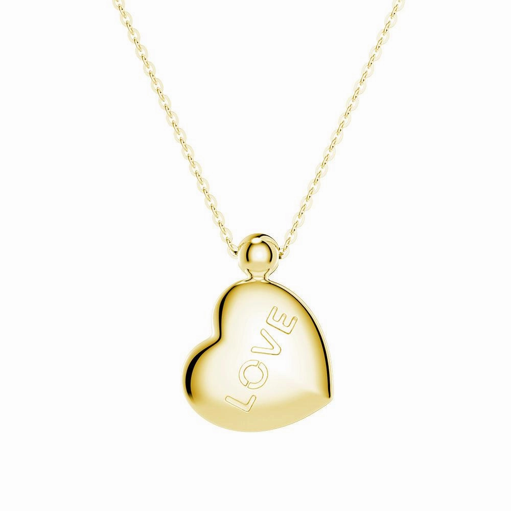 Double Side Engraved "Love" Heart Necklace Creative Look Exclusive Treasures