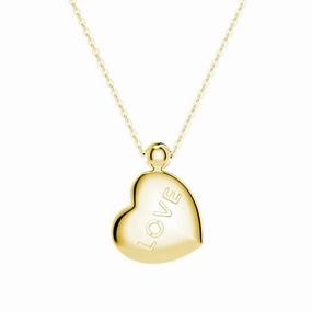 Double Side Engraved "Love" Heart Necklace Creative Look Exclusive Treasures