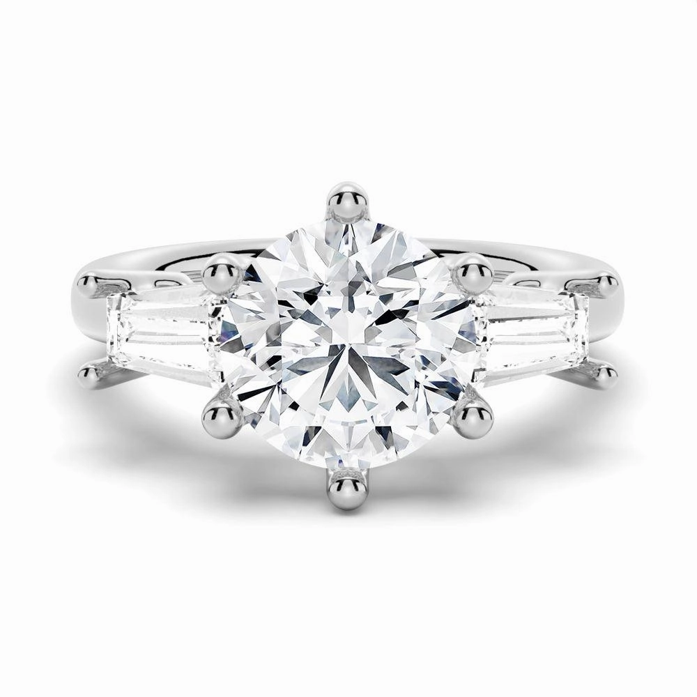 Understated Spark Tapered Baguette 1 Carat Three Stone Promise Ring [Final Sale Ships within 24 hrs]