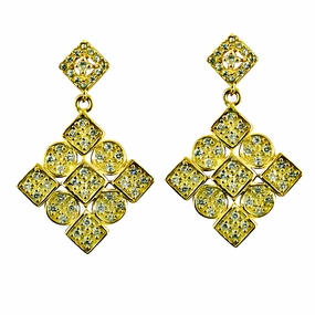 New Arrival: CZ Gemstone Gold Plated Silver Earrings - Shop Now Fashionable Detail