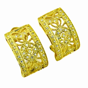Shop the Latest Luxury Cubic Zirconia Silver & Gold Plated Earrings Pretty Decoration Polished Style