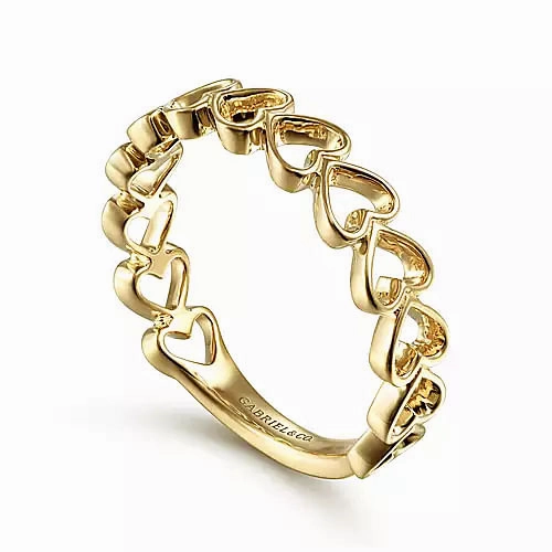 classic accessory 14K Yellow Gold Sideways Heart Stackable Ring