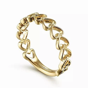 classic accessory 14K Yellow Gold Sideways Heart Stackable Ring