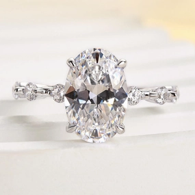 Fashion Collection Louily Elegant Yellow Gold Oval Cut Engagement Ring In Sterling Silver