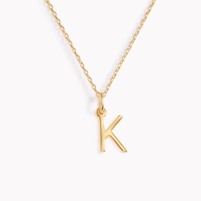 K Necklace / Gold Initial Necklace Wedding Day