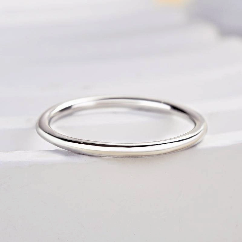 Louily Simple Wedding Band For Women In Sterling Silver Precious Accent