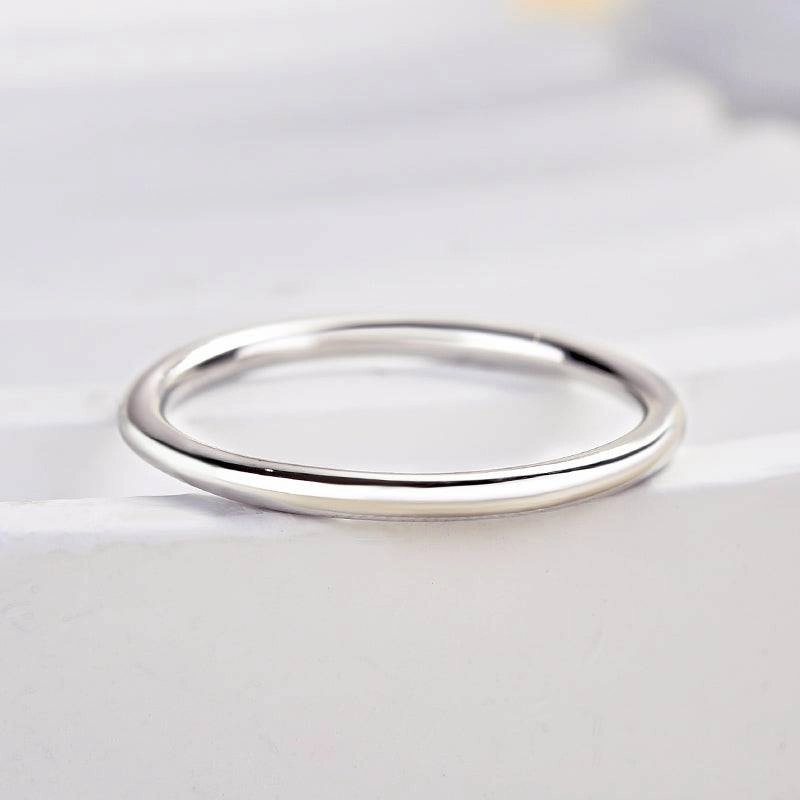 Louily Simple Wedding Band For Women In Sterling Silver Comfort Style
