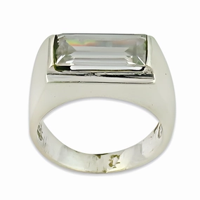 Victorian Era Soft Glow Elegant 925 Silver Ring with Classic Cubic Zirconia Gemstone