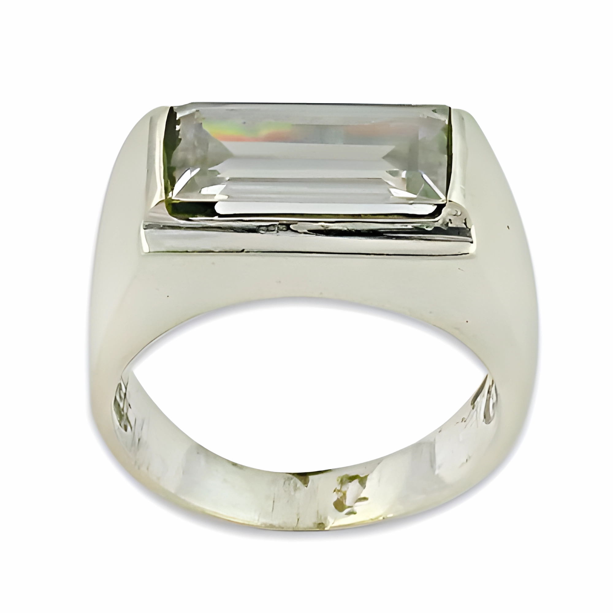 Victorian Era Soft Glow Elegant 925 Silver Ring with Classic Cubic Zirconia Gemstone