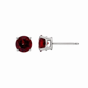 Secure Element Classic Birthstone Stud Earrings with Garnet Gemstone