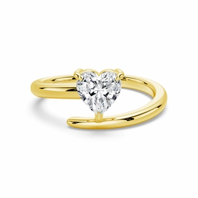 Quick Fit Fashion Elegance Refined Classic Heart Shaped Lab Grown Diamond Promise Ring