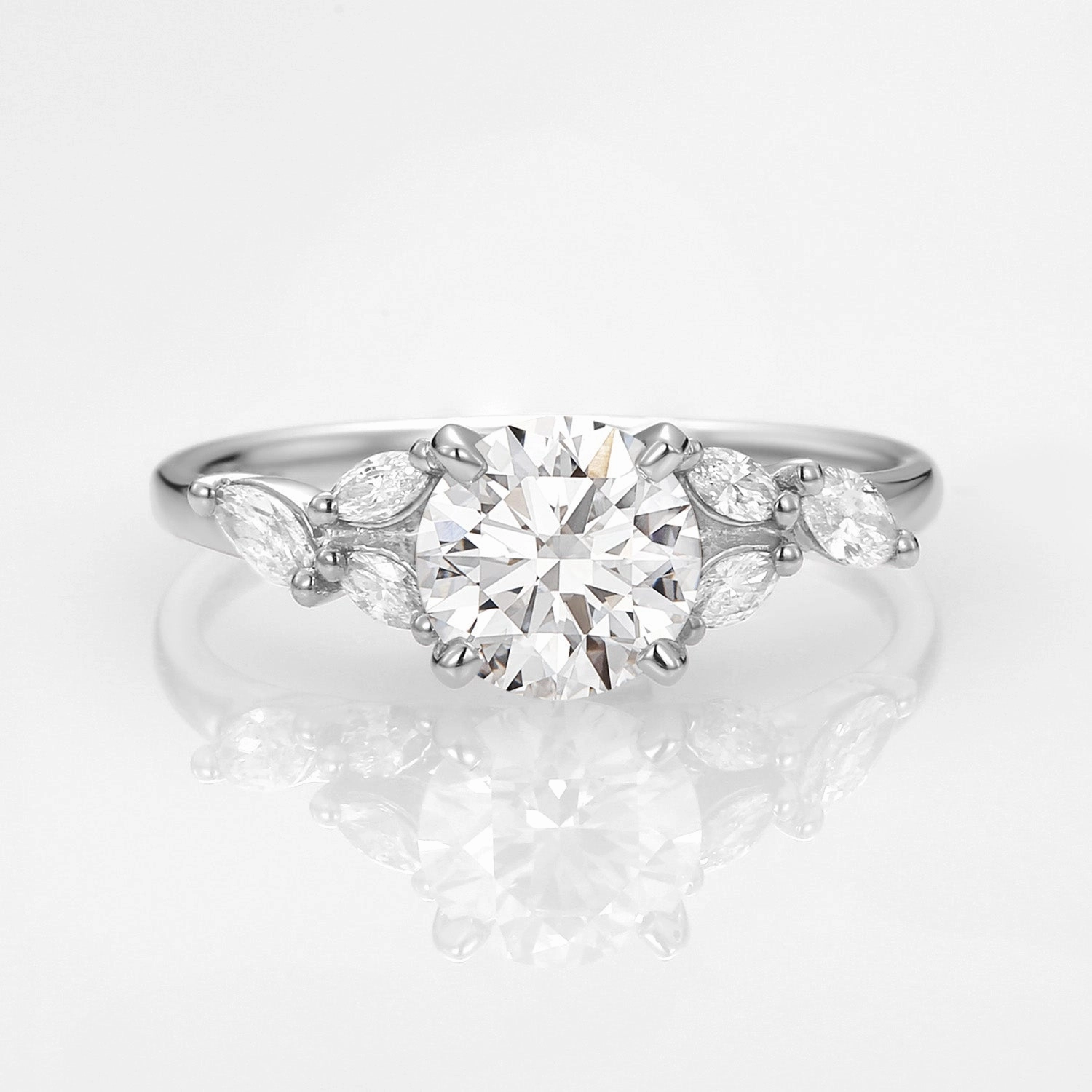 Balanced Form 1.0ct Round Lab Grown Diamond Gold Engagement Ring