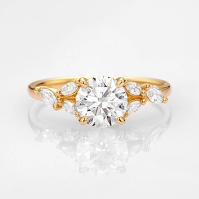 1.0ct Round Lab Grown Diamond Gold Engagement Ring Daring Look