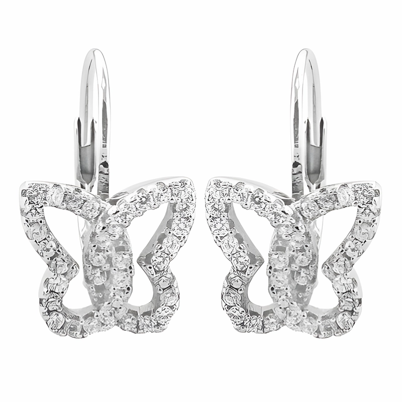 Elegant Butterfly Style Cubic Zirconia Silver Ring - Unique Design Jewelry Everyday Accessory