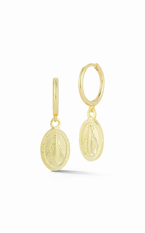 Evening Detail Religious Mary Huggie Earring