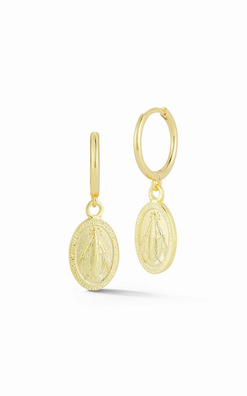 Evening Detail Religious Mary Huggie Earring
