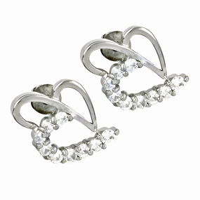 Everyday Decoration Rustic Accent Elegant Cubic Zirconia Silver Earrings - Designer & Adorable CZ Jewelry