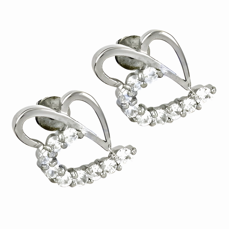 Everyday Decoration Rustic Accent Elegant Cubic Zirconia Silver Earrings - Designer & Adorable CZ Jewelry