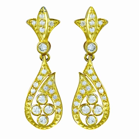 Sophisticated Creation Elegant CZ Gold Plated Silver Earrings - Perfect Party Wear Designer Jewelry