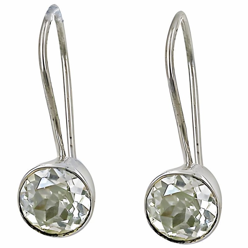Elegant CZ Silver Gemstone Earrings - Latest Fashionable Designs Shiny Decor Graceful Design