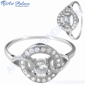 Attractive Appearance Elegant Designer CZ Silver Ring - Shop Now for Stylish Jewelry