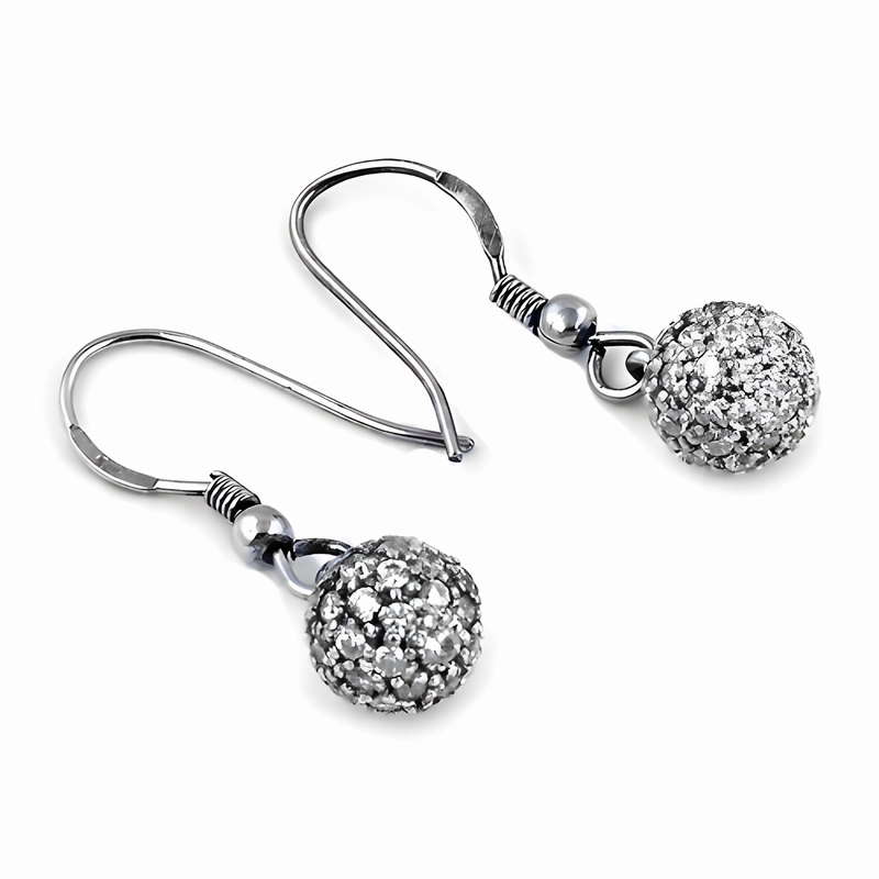 Elegant Fashionable Cubic Zirconia Gemstone Silver Earrings Timeless Accent Avant-Garde Accessory